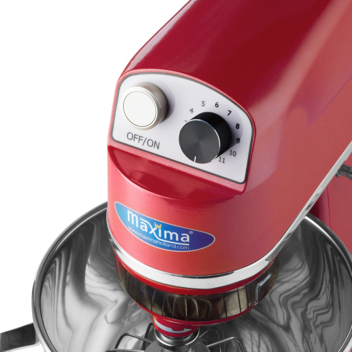 Mixer planétaire - 7L - Jusqu'à 2kg de pâte - Rouge Framboise 350 W Maxima - vue 5 - Batteur-mélangeur pro CHR - Cuistéo