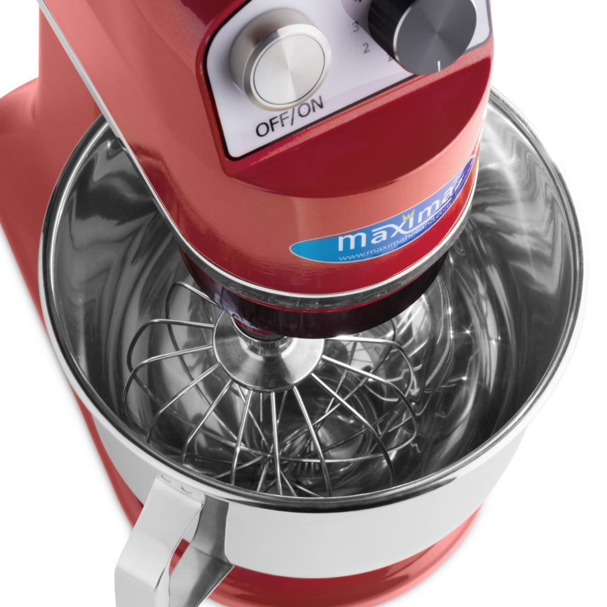 Mixer planétaire - 7L - Jusqu'à 2kg de pâte - Rouge Framboise 350 W Maxima - vue 9 - Batteur-mélangeur pro CHR - Cuistéo