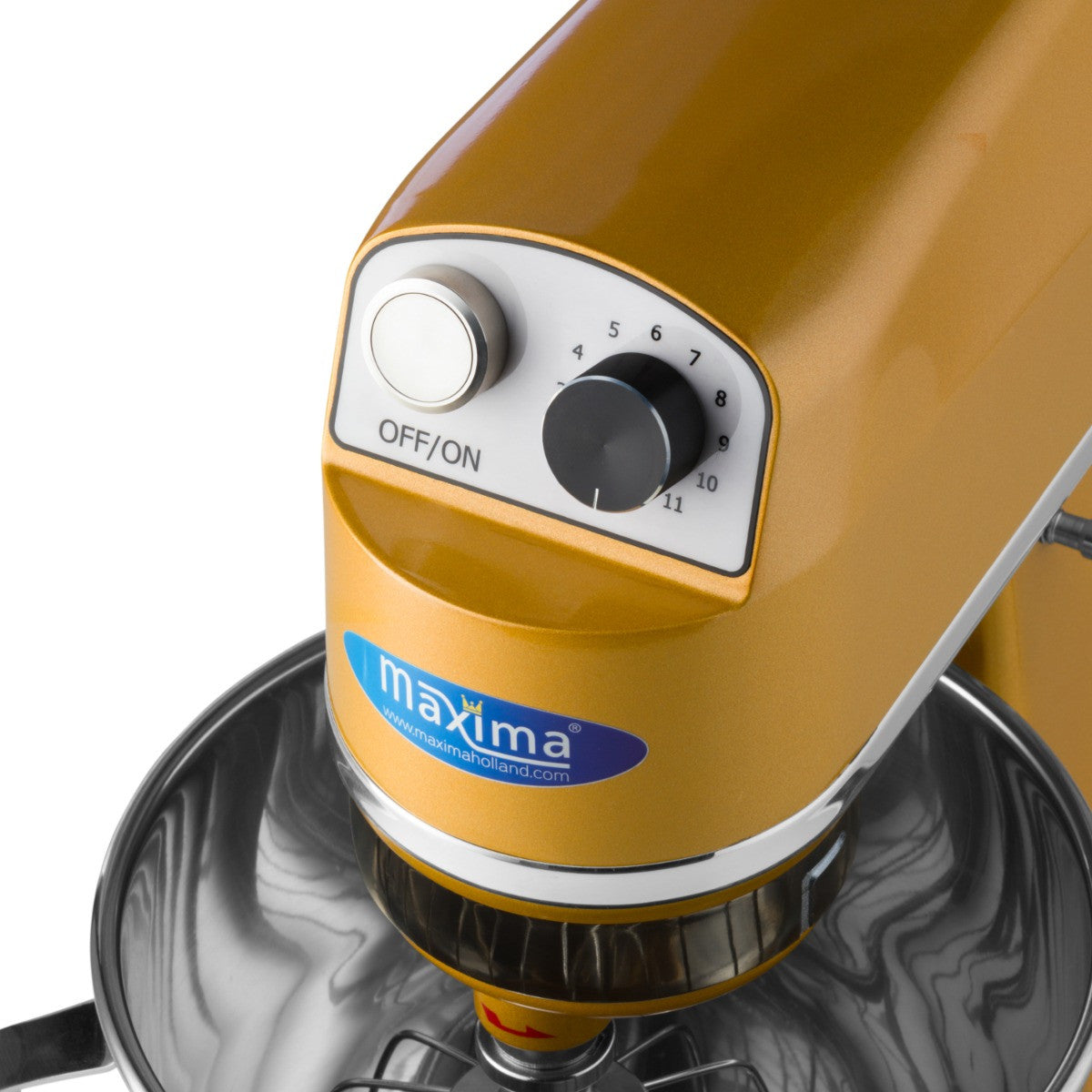 Mixer planétaire doré - 7 L - Jusqu'à 2 kg de pâte 350 W Maxima - vue 5 - Batteur-mélangeur pro CHR - Cuistéo