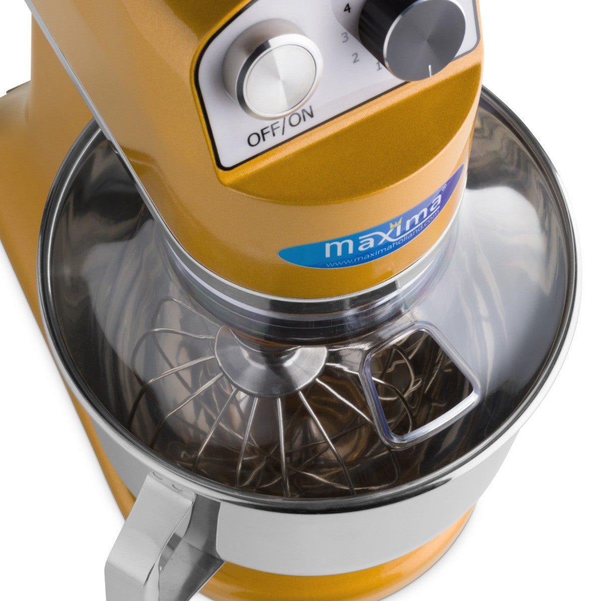 Mixer planétaire doré - 7 L - Jusqu'à 2 kg de pâte 350 W Maxima - vue 8 - Batteur-mélangeur pro CHR - Cuistéo