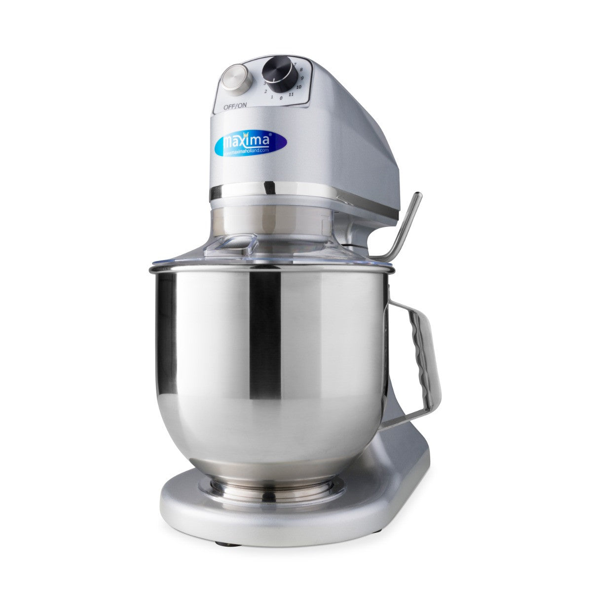 Mixer planétaire - 7 litres - Jusqu'à 2 kg de pâte - Argent 350 W Maxima - Batteur-mélangeur professionnel CHR - matériel cuisine pro - Cuistéo