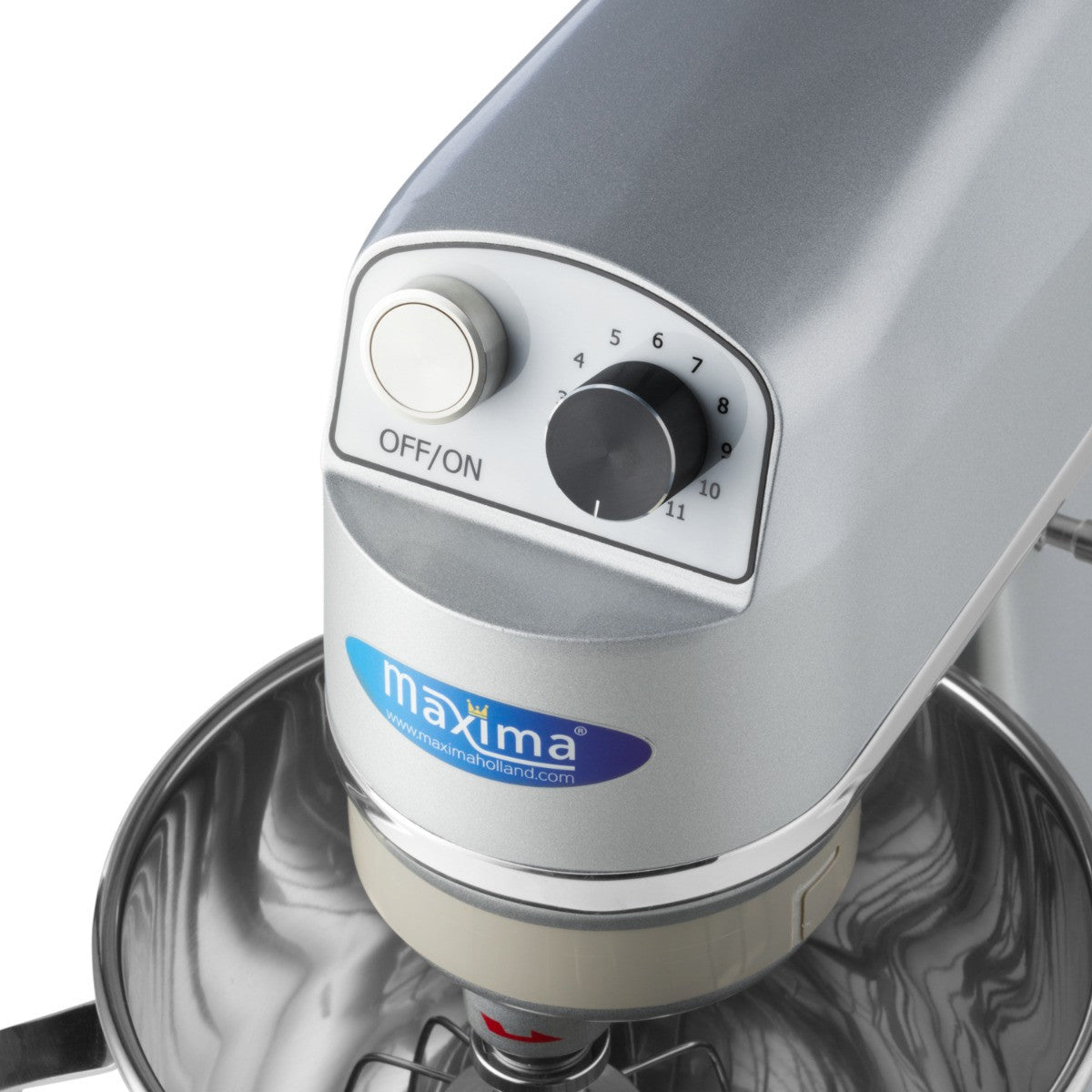 Mixer planétaire - 7 litres - Jusqu'à 2 kg de pâte - Argent 350 W Maxima - vue 5 - Batteur-mélangeur pro CHR - Cuistéo