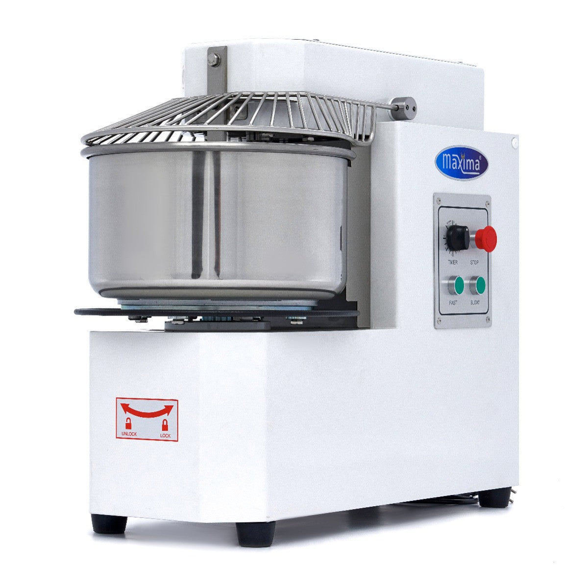 Pétrin professionnel 30L - 18kg - 2 vitesses - Bol amovible - Idéal boulangerie & CHR 1500 W Maxima - Pétrin à pâte professionnel CHR - matériel cuisine pro - Cuistéo