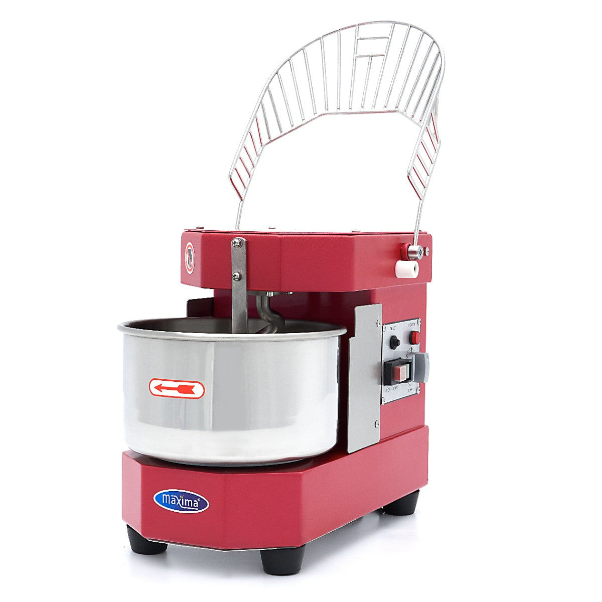 Pétrin professionnel 8L 4.5kg - Mixeur à pâte rouge pour CHR - Sécurité et nettoyage facile 450 W Maxima - vue 5 - Pétrin à pâte pro CHR - Cuistéo