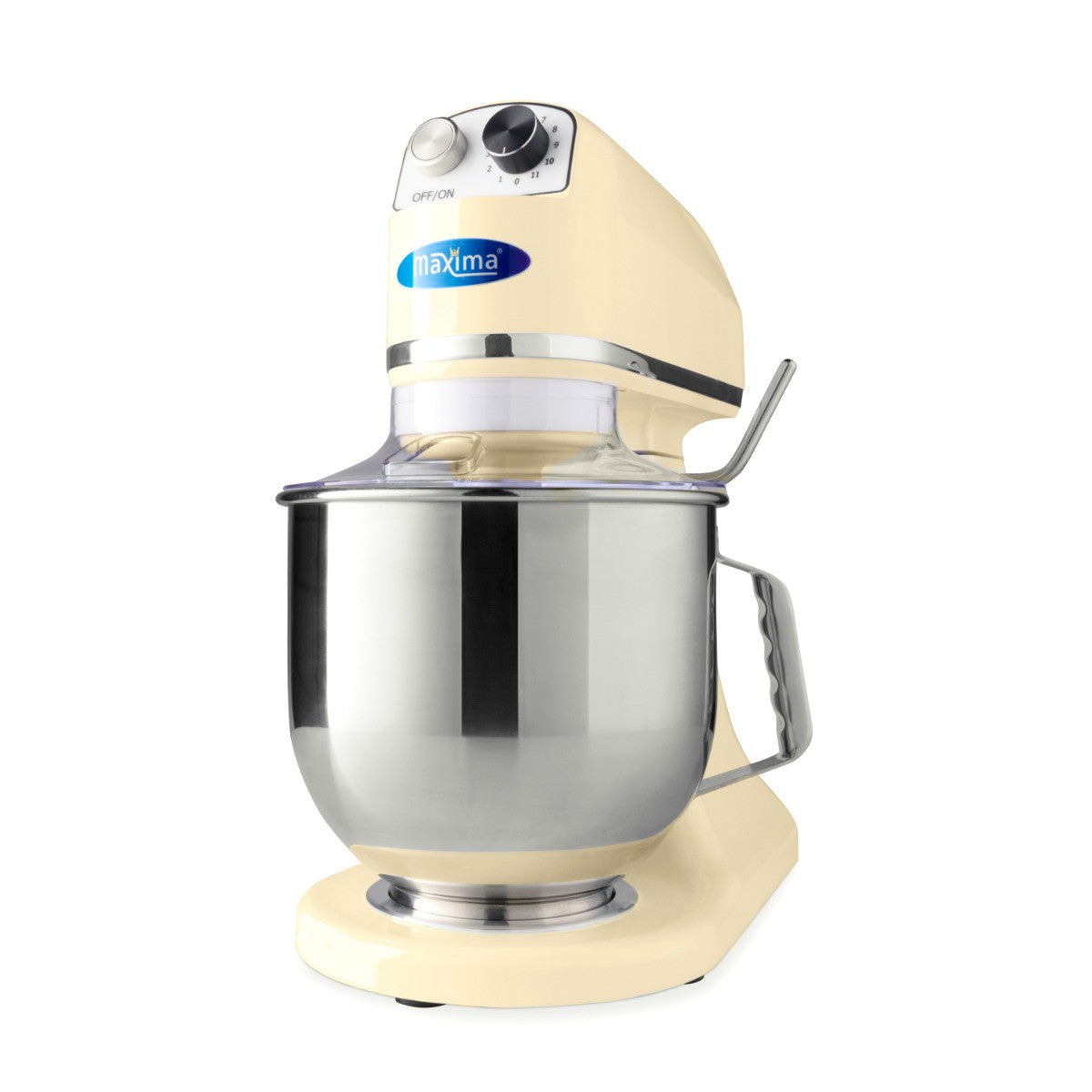 Mixer planétaire - 7L - Jusqu'à 2kg de pâte - Ivoire 350 W Maxima - Batteur-mélangeur professionnel CHR - matériel cuisine pro - Cuistéo