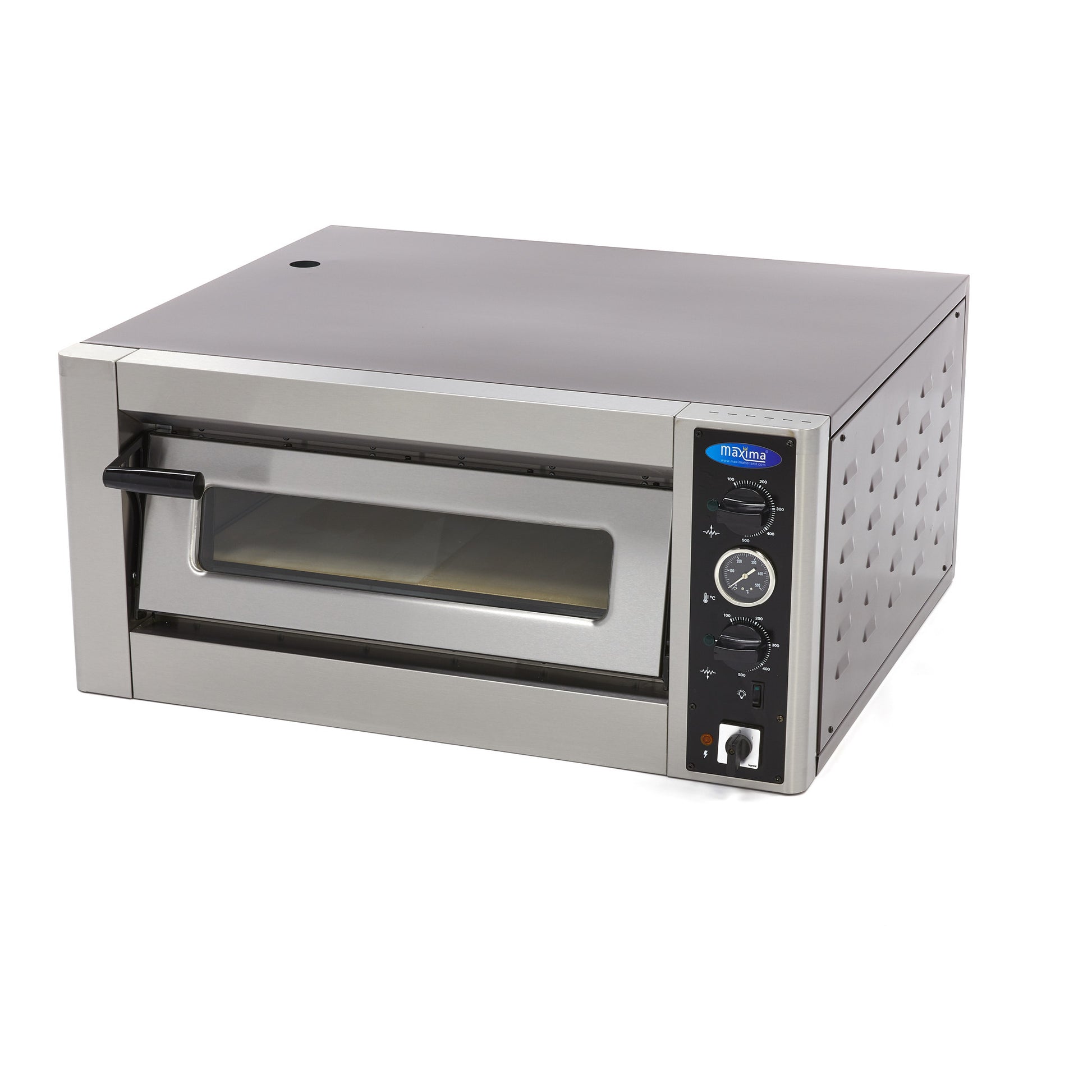 Four à pizza - triphasé - 4 pizzas de diam 30 cm 5000 W Maxima - Four à pizza électrique 1 chambre professionnel CHR - matériel cuisine pro - Cuistéo