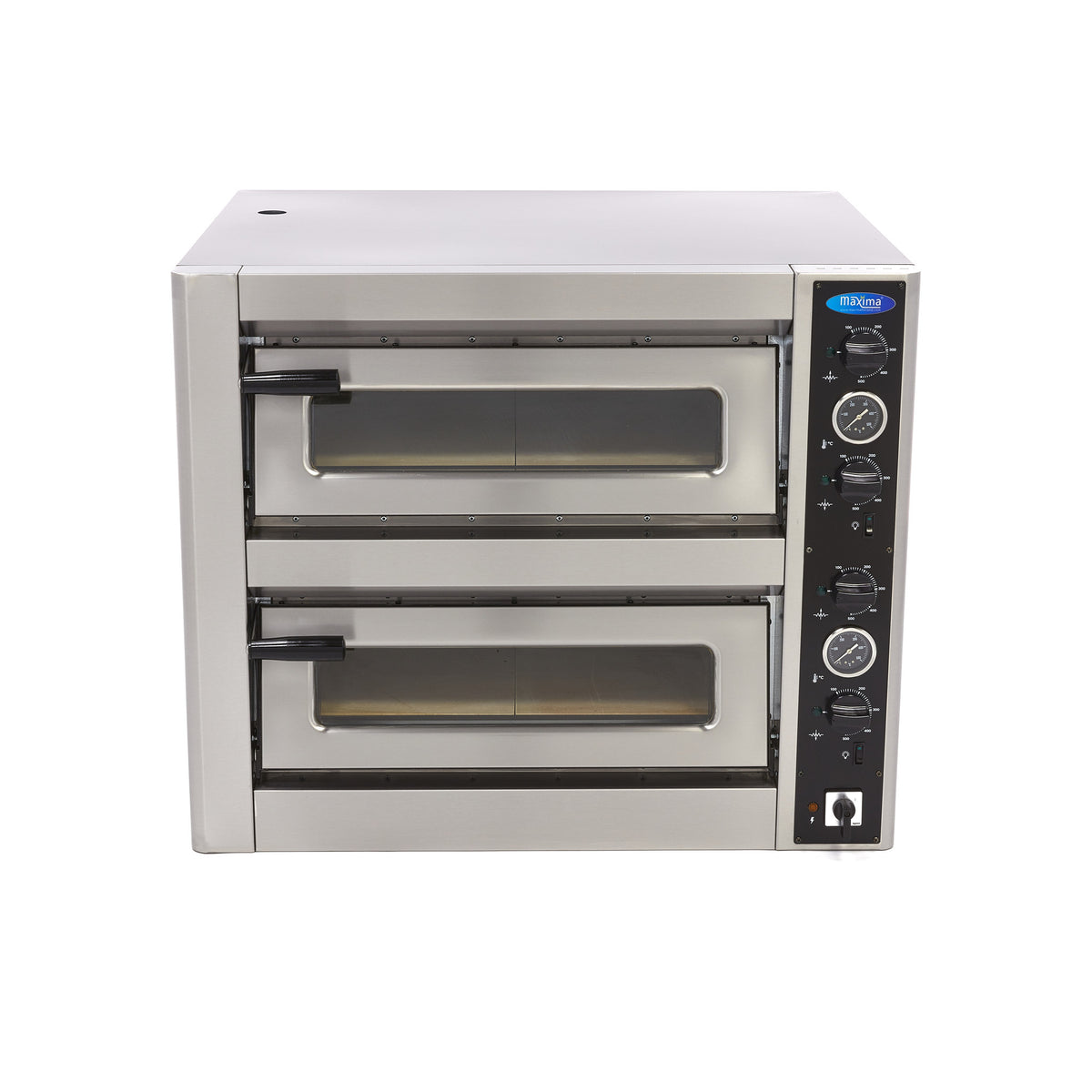 Four à pizza professionnel - 8 pizzas - Double étage - 400V triphasé 600x600x300 mm 10000 W Maxima - vue 7 - Four à pizza électrique double pro CHR - Cuistéo