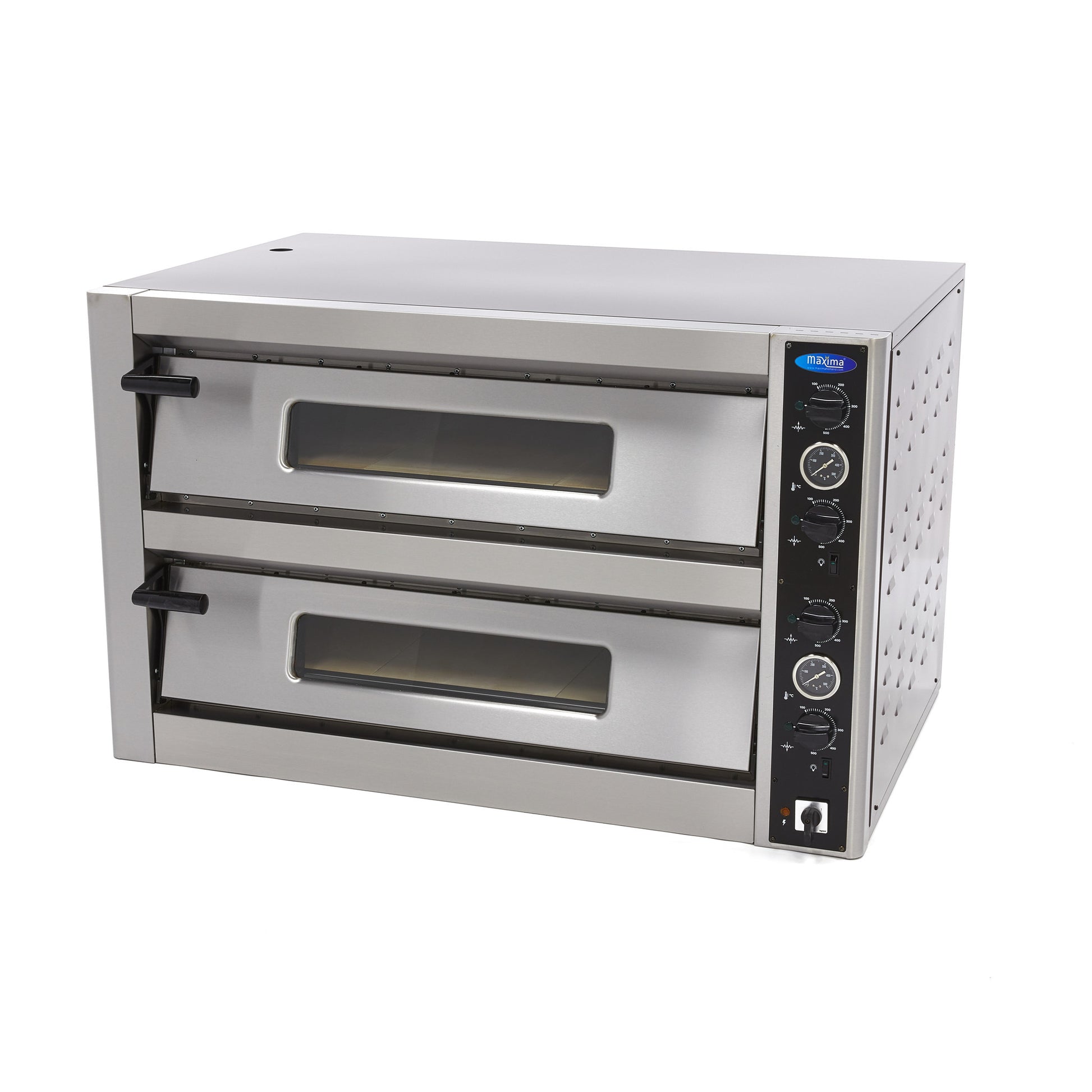 Four à pizza - triphasé - 12 pizzas de diam 30 cm - double étage 12000 W Maxima - Four à pizza électrique double professionnel CHR - matériel cuisine pro - Cuistéo