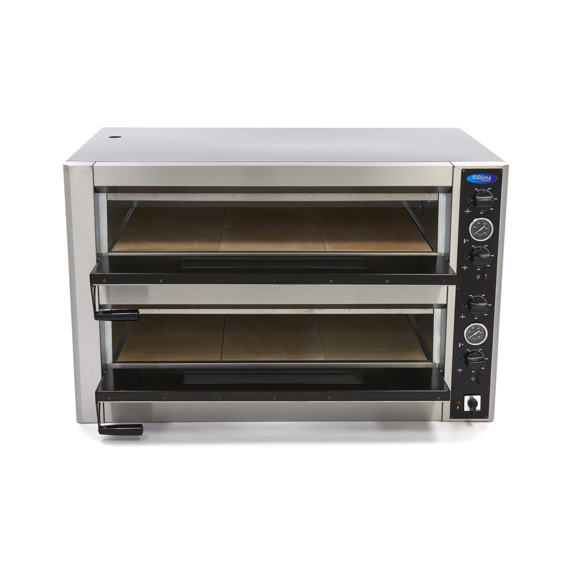 Four à pizza - triphasé - 12 pizzas de diam 30 cm - double étage 12000 W Maxima - vue 3 - Four à pizza électrique double pro CHR - Cuistéo