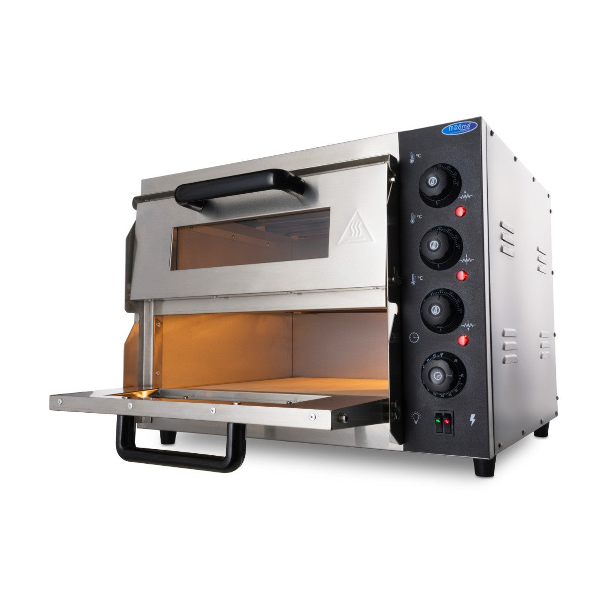Four à pizza double étage - 2 pizzas de diam 40 cm 3000 W Maxima - vue 3 - Four à pizza électrique double pro CHR - Cuistéo