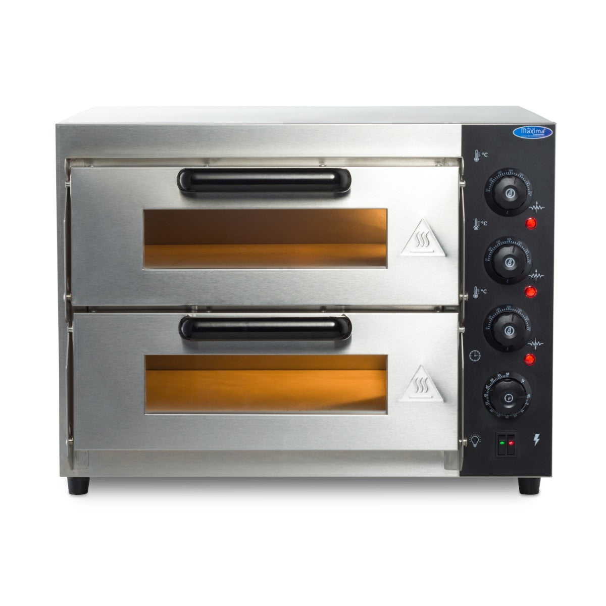 Four à pizza double étage - 2 pizzas de diam 40 cm 3000 W Maxima - vue 5 - Four à pizza électrique double pro CHR - Cuistéo