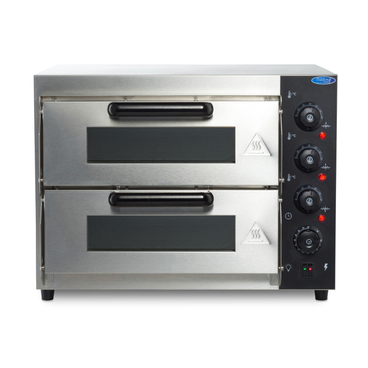 Four à pizza double étage - 2 pizzas de diam 40 cm 3000 W Maxima - vue 6 - Four à pizza électrique double pro CHR - Cuistéo