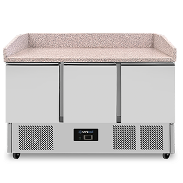 Table réfrigérée pizza 3 portes GN 1/1 350 L Compact Line - L 1400 x P 700 x H 1020 mm - Unninox