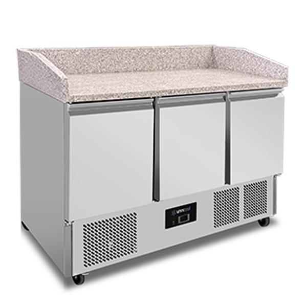 Table réfrigérée pizza 3 portes GN 1/1 350 L Compact Line - L 1400 x P 700 x H 1020 mm - Unninox