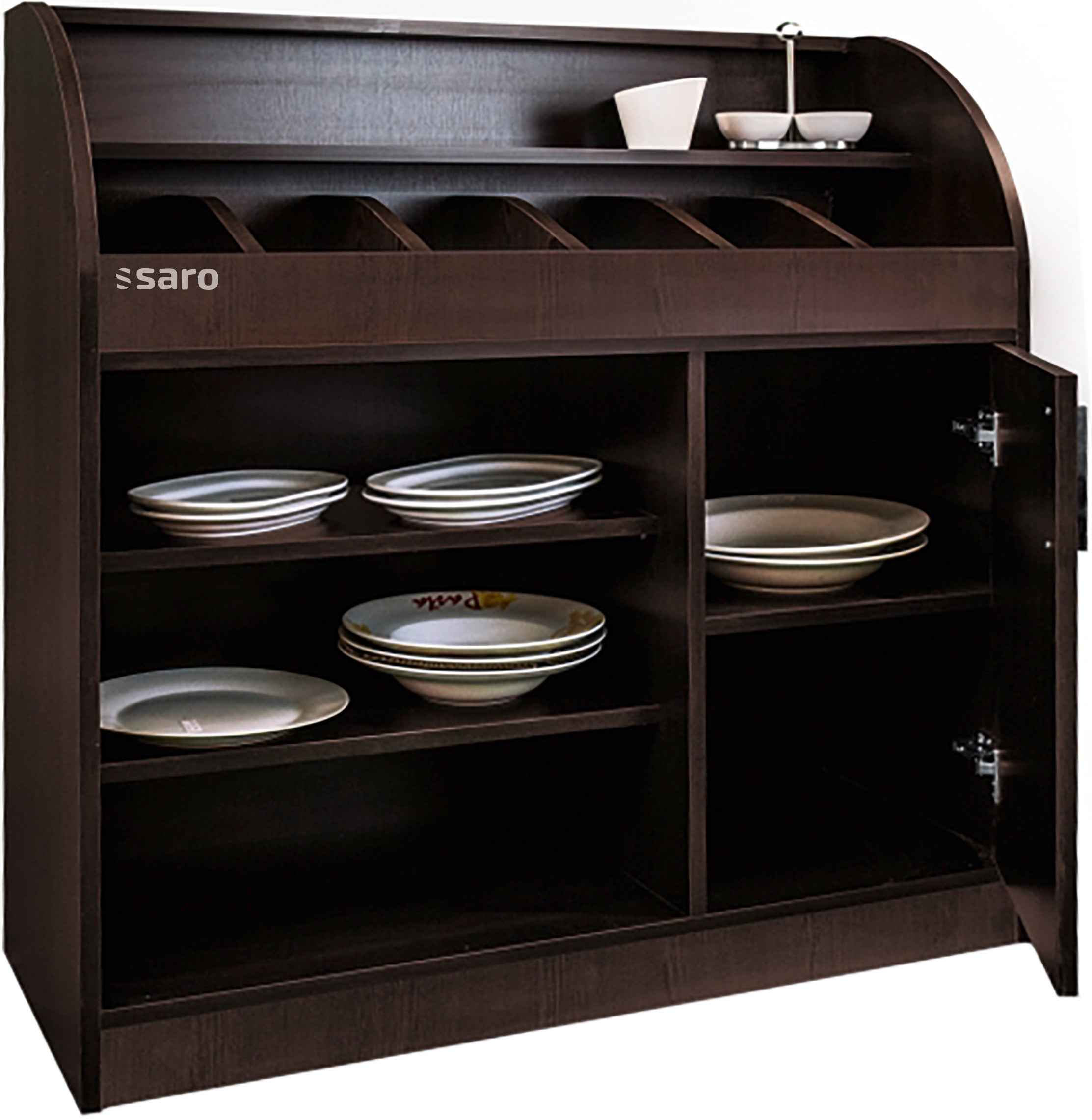 Armoire Couverts - Wengé - 1000x400x1100mm - 6 Compartiments Saro - Bar Comptoir professionnel CHR - matériel cuisine pro - Cuistéo
