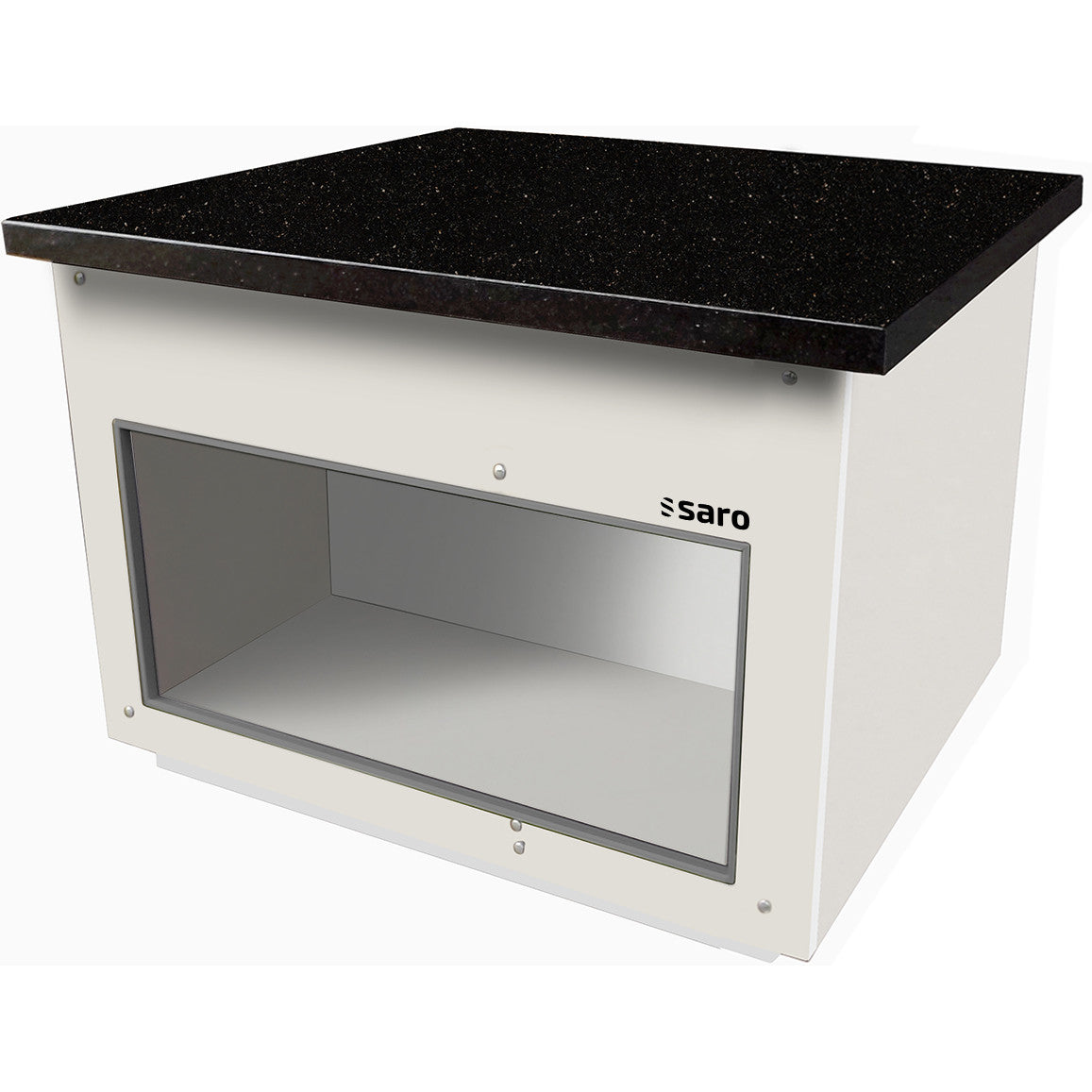 Élément Neutre - 1000x880x850mm - Granit Blanc/Noir - Blanc - Plateau Saro - Table inox avec étagère professionnel CHR - matériel cuisine pro - Cuistéo