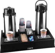 Station café LEO 2 - Pour cruches jusqu'à 190mm - Compartiments accessoires Saro - Chambre d'Hôtel professionnel CHR - matériel cuisine pro - Cuistéo