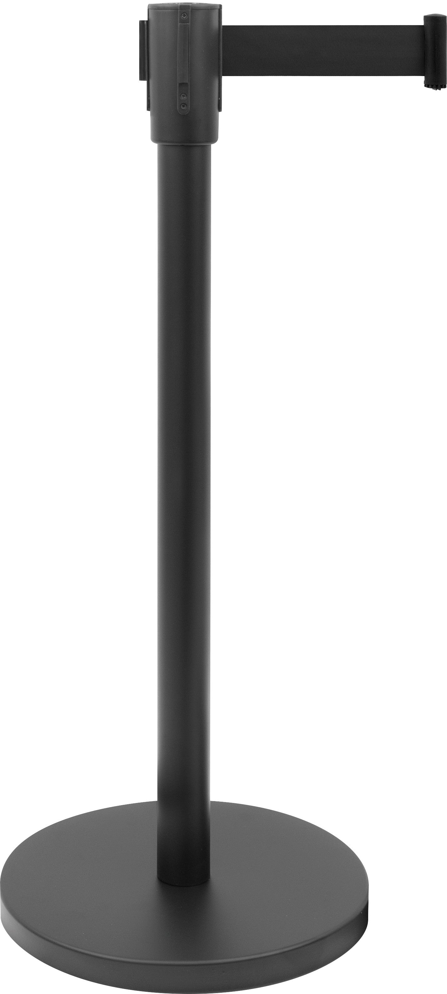 Poteau barrière - Noir - Ø360x915mm - Courroie 1,8m noire - AF 206 PS Saro - Poteau d'Accueil professionnel CHR - matériel cuisine pro - Cuistéo
