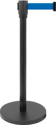 Poteau barrière - Noir - Ø360x915mm - Courroie 3m bleue - AF 306 PB Saro - Poteau d'Accueil professionnel CHR - matériel cuisine pro - Cuistéo