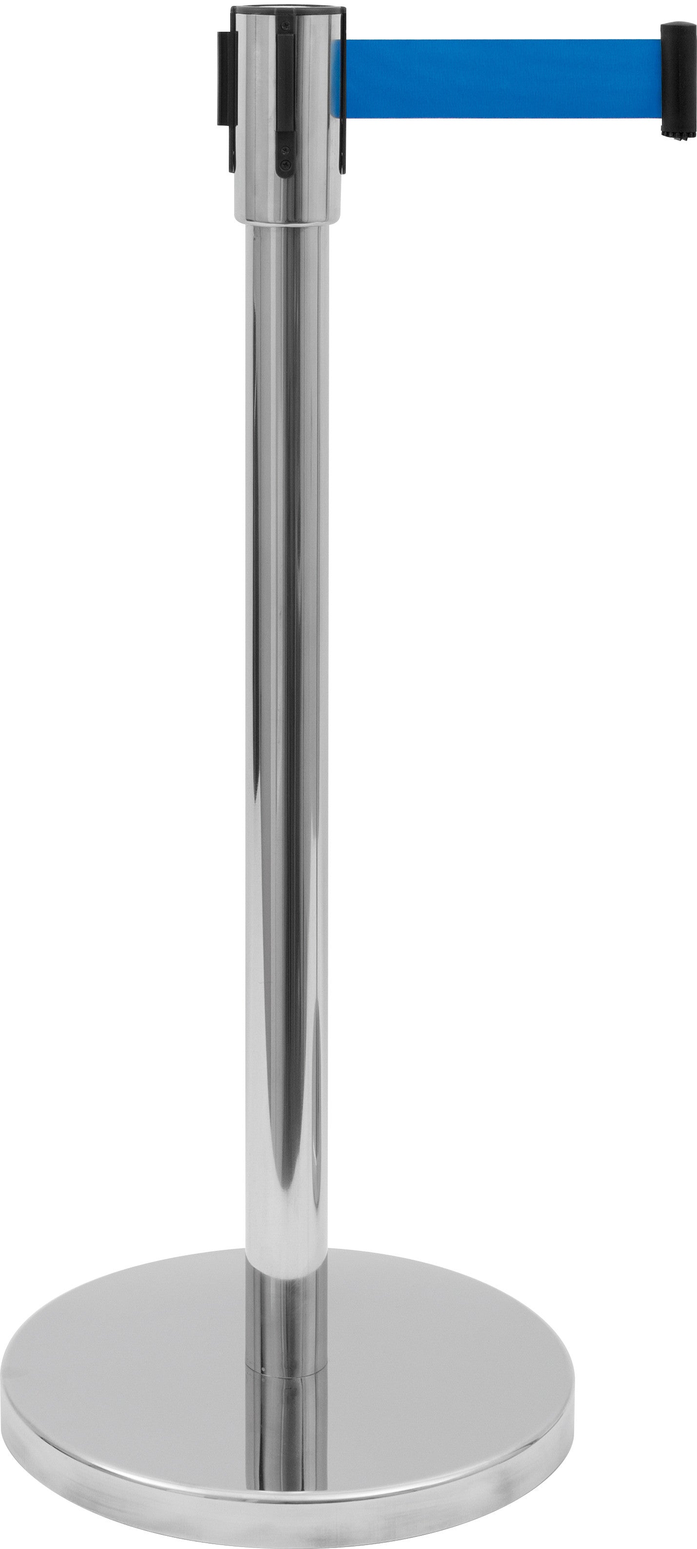 Poteau barrière - Inox - Ø360x915mm - Courroie 3m bleue - AF 306 SB Saro - Poteau d'Accueil professionnel CHR - matériel cuisine pro - Cuistéo