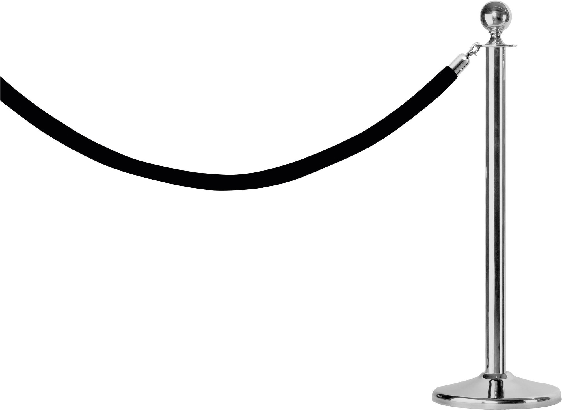 Poteau corde - Inox - Ø360x1000mm - Tête sphérique - Argent - AF 279 Saro - Poteau d'Accueil professionnel CHR - matériel cuisine pro - Cuistéo