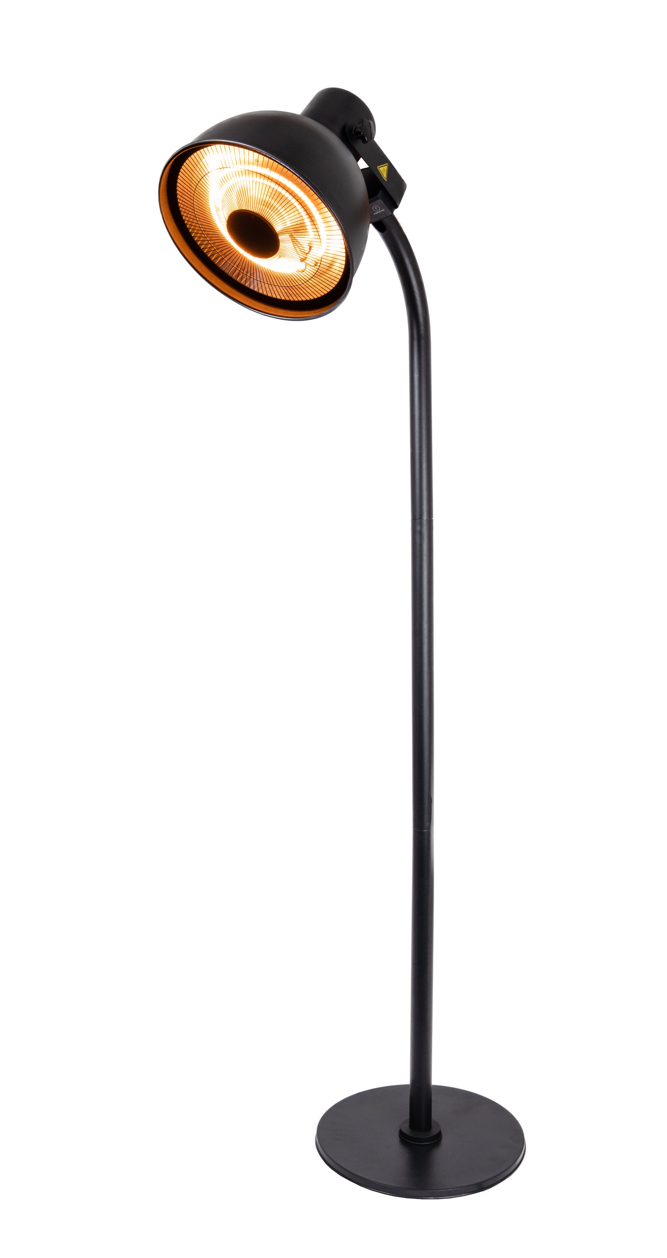 Chauffage Terrasse Électrique - 2kW - Ø420x2300mm - Noir - Télécommande Saro - Chauffage extérieur professionnel CHR - matériel cuisine pro - Cuistéo