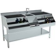 Bar à cocktails en inox avec évier central - 1600 mm - Combisteel