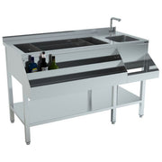 Bar à cocktails en inox avec évier - 1400 mm - Combisteel