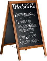 Tableau menu - Bois/PEHD - 800x1200mm - Pour craie/marqueur inox Saro - Panneau d'affichage menus professionnel CHR - matériel cuisine pro - Cuistéo