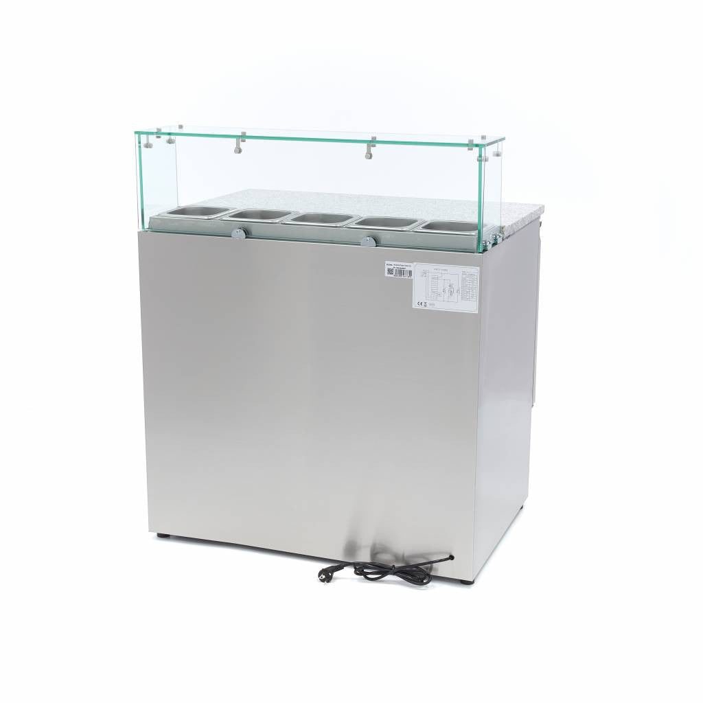 Réfrigérateur pizza - 90 cm - 5 bacs GN 1/6 285 L 230 W Maxima - vue 2 - Table réfrigérée pizza pro CHR - Cuistéo
