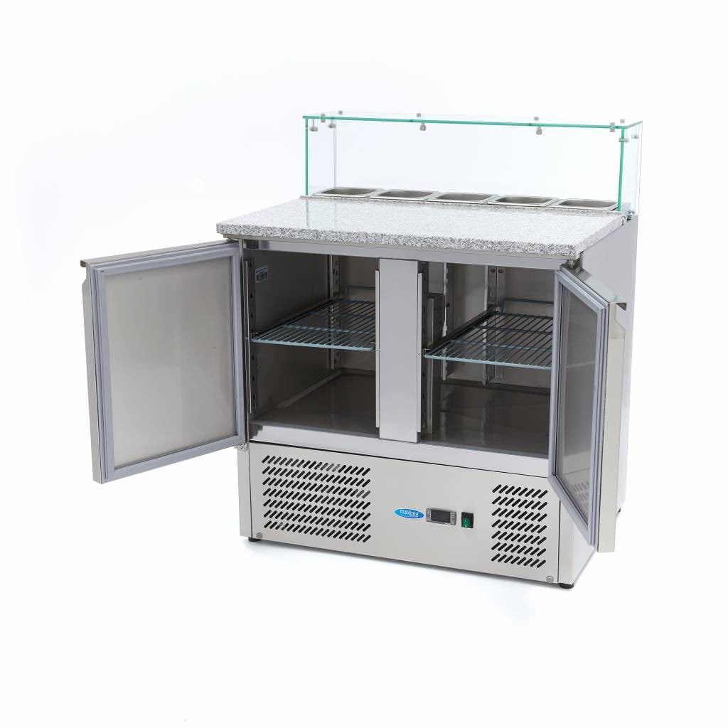 Réfrigérateur pizza - 90 cm - 5 bacs GN 1/6 285 L 230 W Maxima - vue 4 - Table réfrigérée pizza pro CHR - Cuistéo