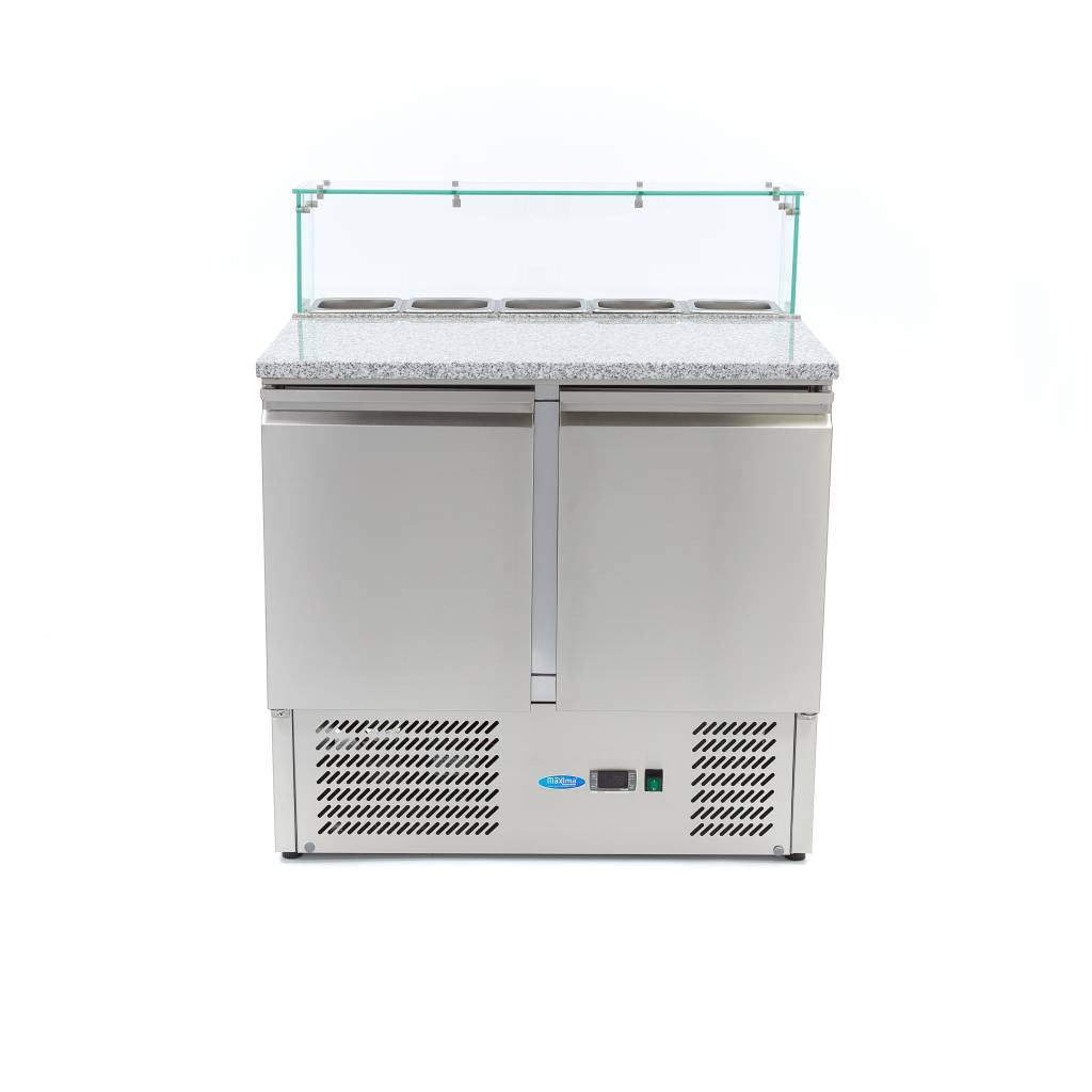 Réfrigérateur pizza - 90 cm - 5 bacs GN 1/6 285 L 230 W Maxima - vue 5 - Table réfrigérée pizza pro CHR - Cuistéo