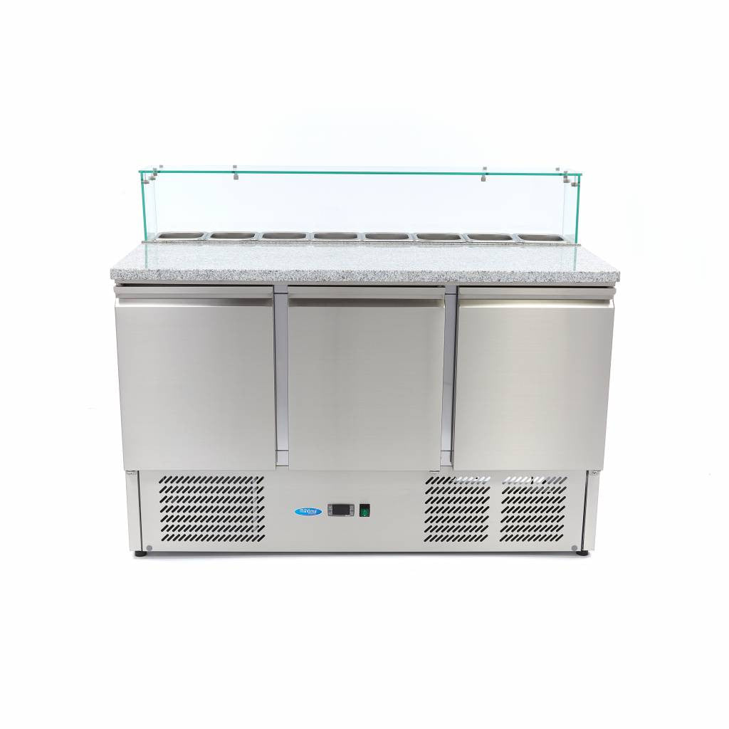 Réfrigérateur à pizza - 137cm - 3 portes - 8 x 1/6 GN 400 L 230 W Maxima - vue 5 - Table réfrigérée pizza pro CHR - Cuistéo