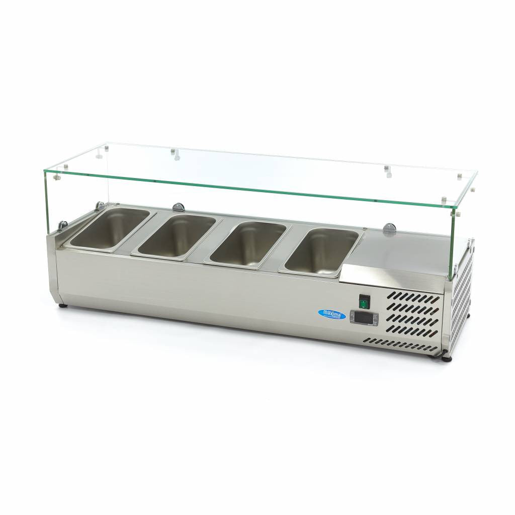 Saladette de comptoir - 120cm - 4 bacs GN 1/3 4 L 200 W Maxima - vue 3 - Saladette pizza à poser pro CHR - Cuistéo
