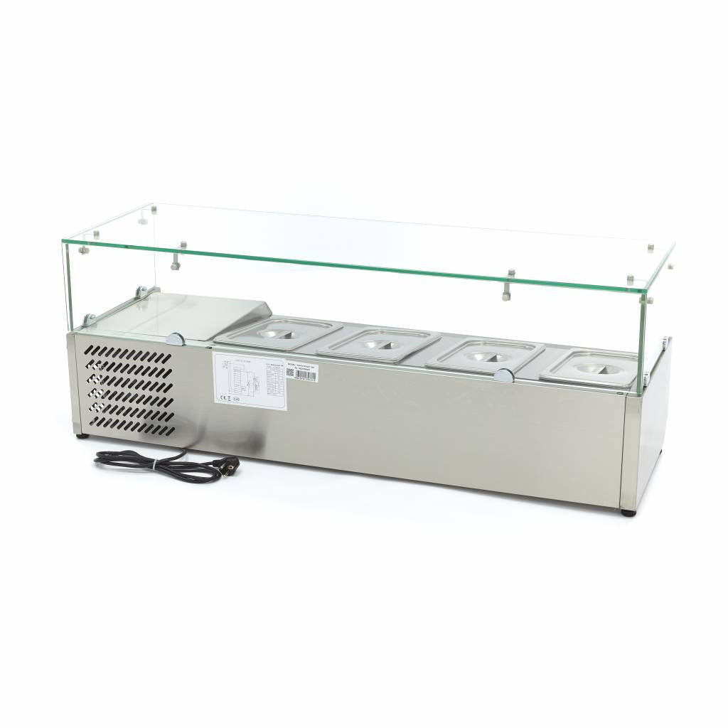 Saladette de comptoir - 120cm - 4 bacs GN 1/3 4 L 200 W Maxima - vue 4 - Saladette pizza à poser pro CHR - Cuistéo