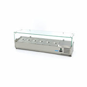 Saladette sur plan de travail - 140cm - 6 bacs GN 1/3 inox 6 L 200 W Maxima - Saladette pizza à poser professionnel CHR - matériel cuisine pro - Cuistéo