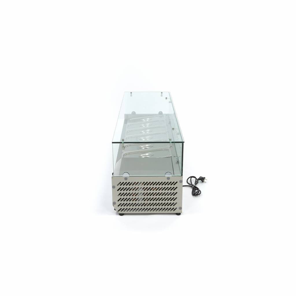 Saladette sur plan de travail - 140cm - 6 bacs GN 1/3 inox 6 L 200 W Maxima - vue 5 - Saladette pizza à poser pro CHR - Cuistéo