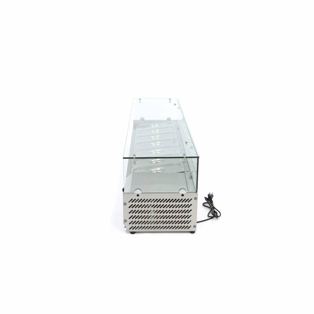 Saladette professionnelle 7 bacs GN 1/3 - Réfrigérateur de comptoir 160 cm 7 L 200 W Maxima - vue 5 - Saladette pizza à poser pro CHR - Cuistéo