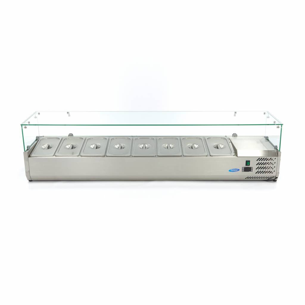 Saladette Réfrigérée 180cm - 8 Bacs GN 1/3 - Contrôle Numérique - Idéale Restaurants 8 L 200 W Maxima - vue 6 - Saladette pizza à poser pro CHR - Cuistéo