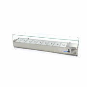 Réfrigérateur de préparation - 200 cm - 9 bacs GN 1/3 9 L 200 W Maxima - Saladette pizza à poser professionnel CHR - matériel cuisine pro - Cuistéo