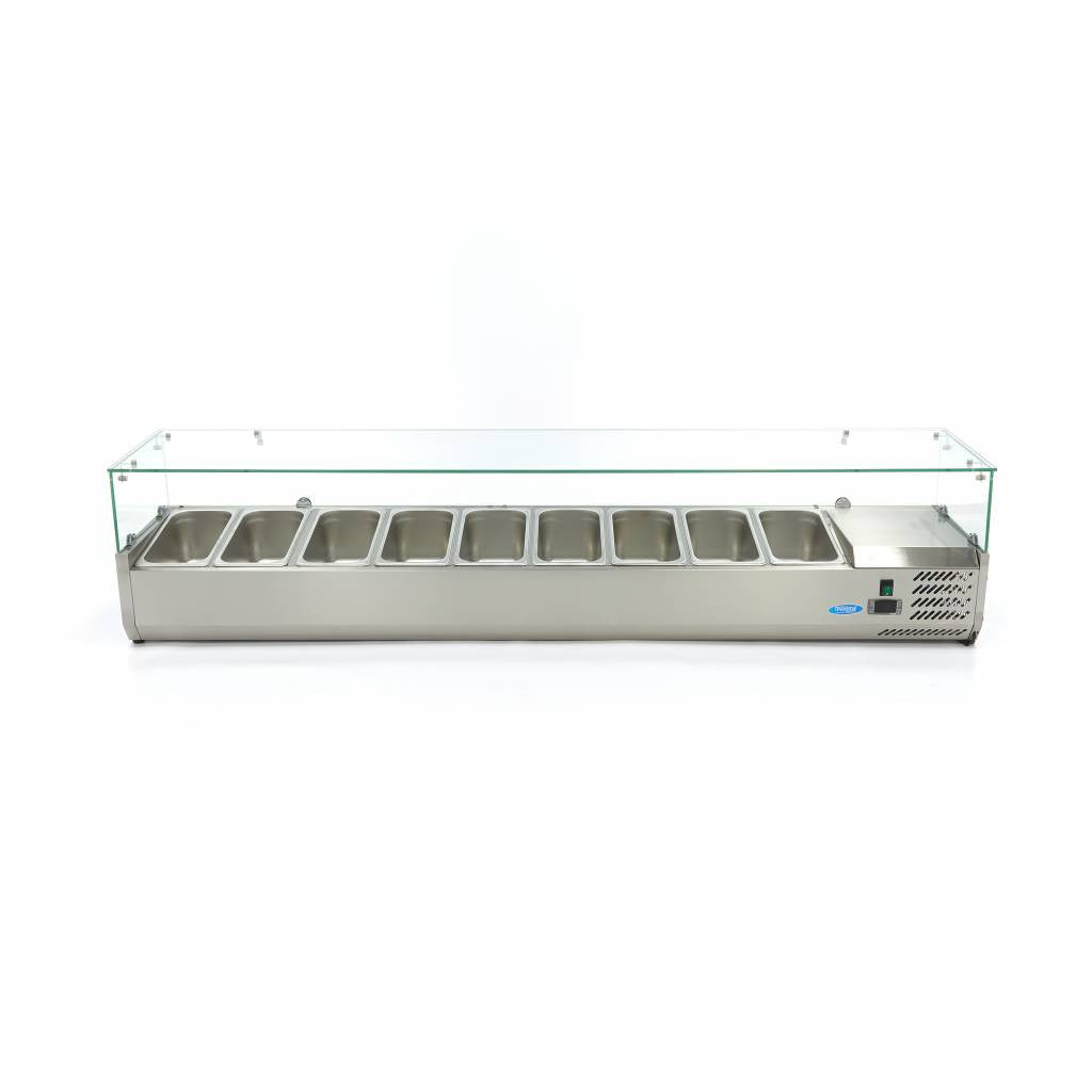 Réfrigérateur de préparation - 200 cm - 9 bacs GN 1/3 9 L 200 W Maxima - vue 2 - Saladette pizza à poser pro CHR - Cuistéo