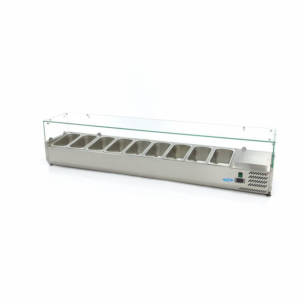 Réfrigérateur de préparation - 200 cm - 9 bacs GN 1/3 9 L 200 W Maxima - vue 3 - Saladette pizza à poser pro CHR - Cuistéo