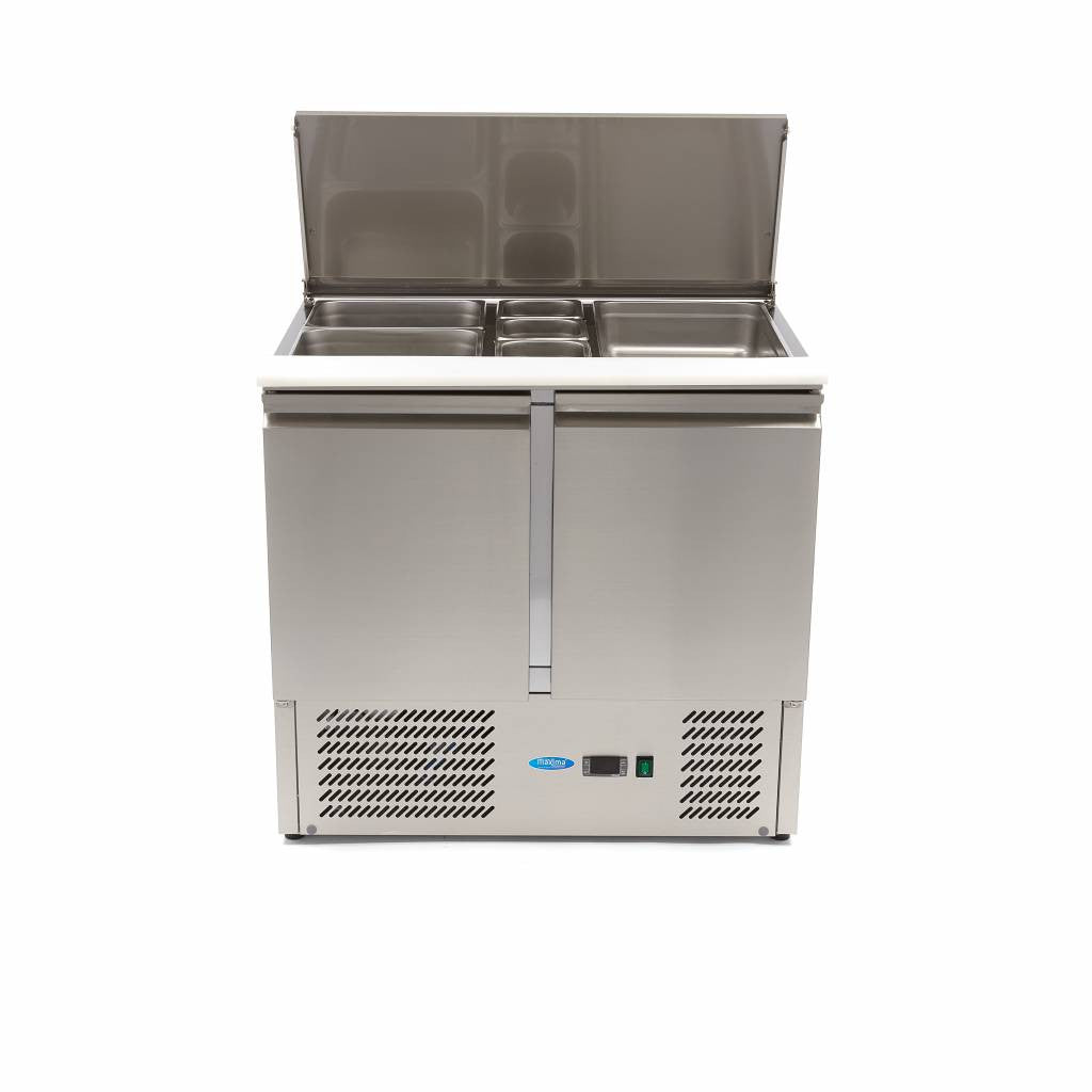 Saladette professionnelle 2 portes 257L 90 cm avec contrôle numérique 230 W Maxima - vue 4 - Saladette réfrigérée pro CHR - Cuistéo
