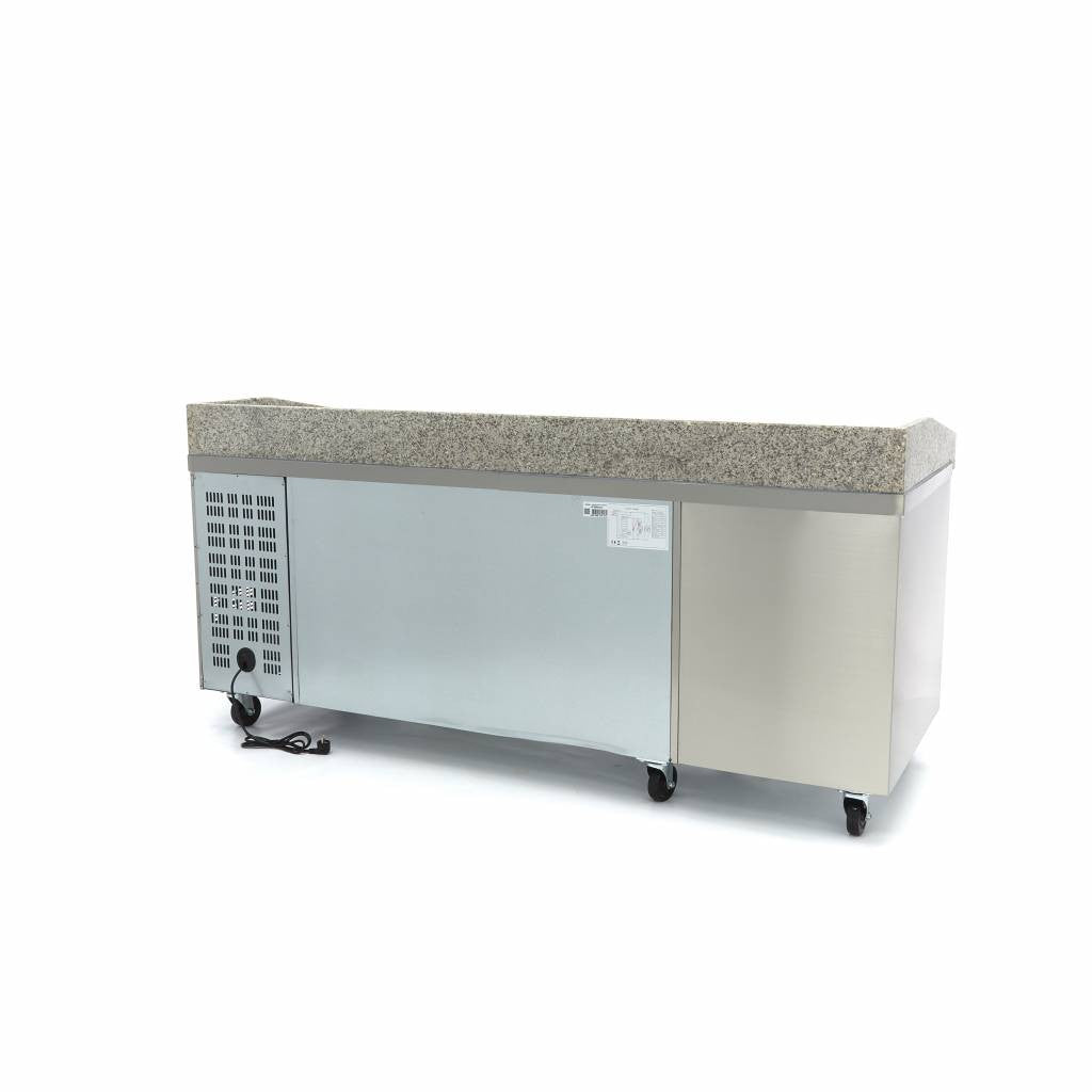 Réfrigérateur à pizza professionnel - 202cm - 2 portes 780 L 350 W Maxima - vue 3 - Table réfrigérée pizza pro CHR - Cuistéo