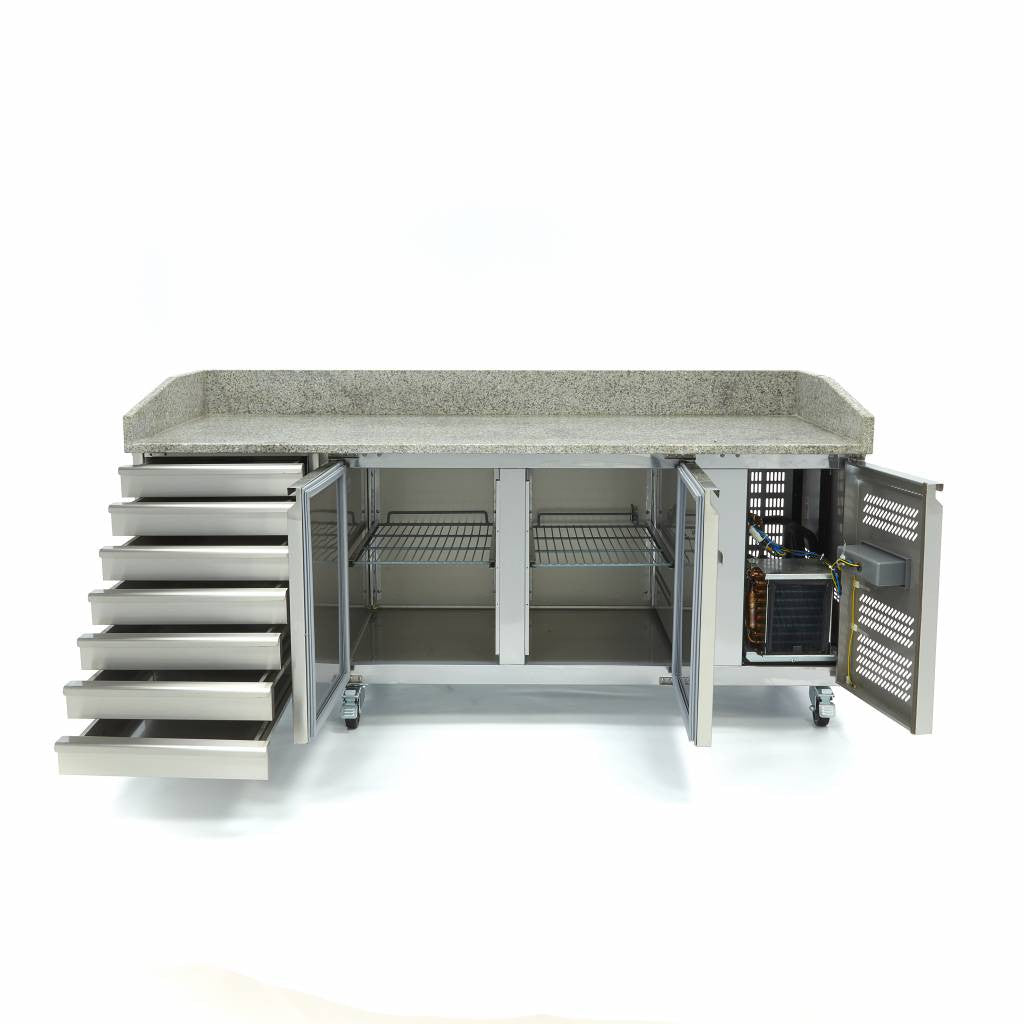 Réfrigérateur à pizza professionnel - 202cm - 2 portes 780 L 350 W Maxima - vue 4 - Table réfrigérée pizza pro CHR - Cuistéo