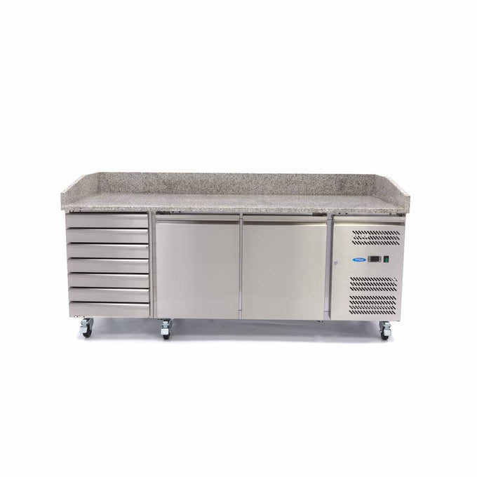 Réfrigérateur à pizza professionnel - 202cm - 2 portes 780 L 350 W Maxima - vue 5 - Table réfrigérée pizza pro CHR - Cuistéo