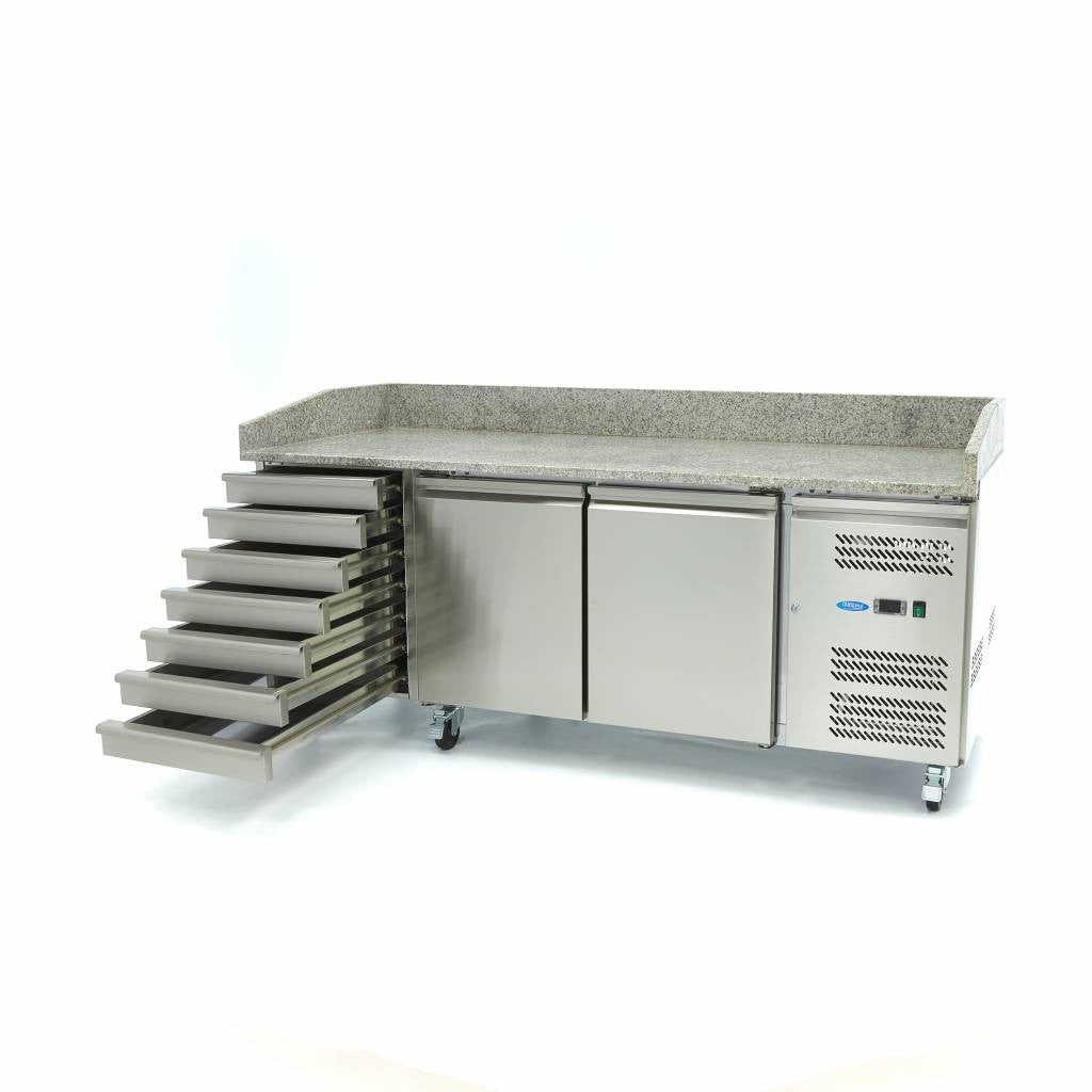Réfrigérateur à pizza professionnel - 202cm - 2 portes 780 L 350 W Maxima - vue 6 - Table réfrigérée pizza pro CHR - Cuistéo