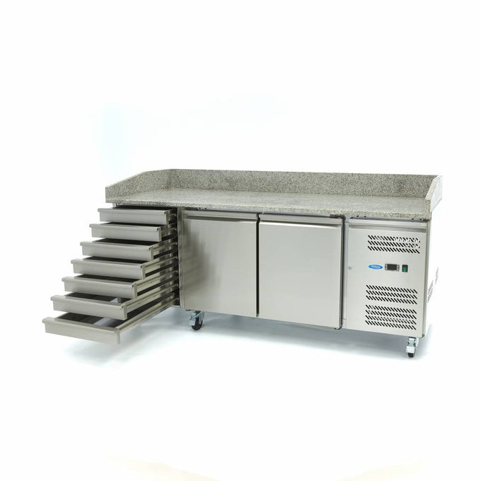 Réfrigérateur à pizza professionnel - 202cm - 2 portes 780 L 350 W Maxima - vue 6 - Table réfrigérée pizza pro CHR - Cuistéo