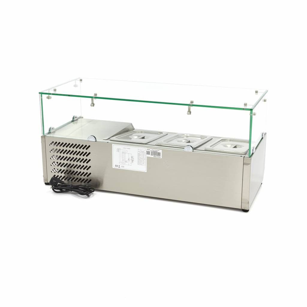 Réfrigérateur de préparation - 95cm - 3 bacs GN 1/3 - Contrôle numérique 200 W Maxima - vue 4 - Saladette pizza à poser pro CHR - Cuistéo