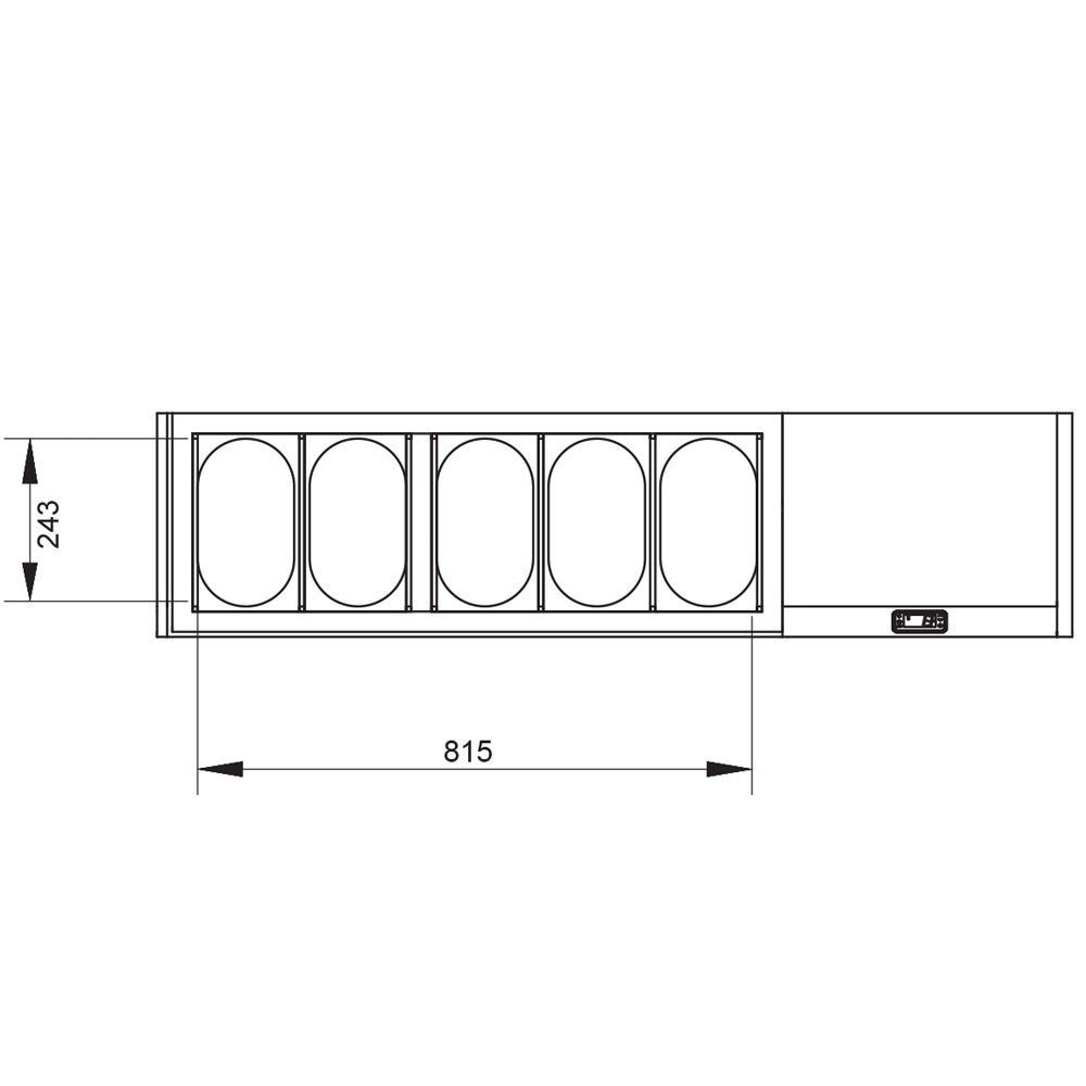 Structure réfrigérée GN 5 x 1/4 à couvercle - Diamond